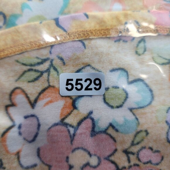 Women's Yellow LulaRoe Floral Print Tunic Top Shirt Short Sleeve Size M - Picture 10 of 10